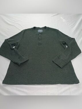 Bonobos Forest Green Henley Crewneck Sweater